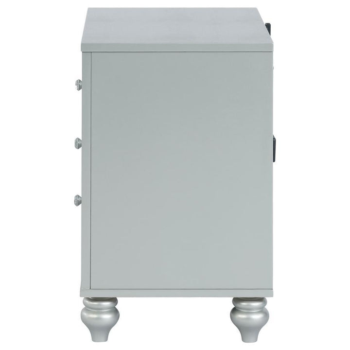 Gunnison - 2 - Drawer Nightstand - Silver Metallic Accent Nightstand modern furniture Contempo Furniture