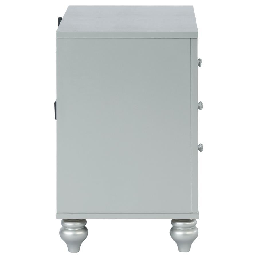Gunnison - 2 - Drawer Nightstand - Silver Metallic Accent Nightstand modern furniture Contempo Furniture