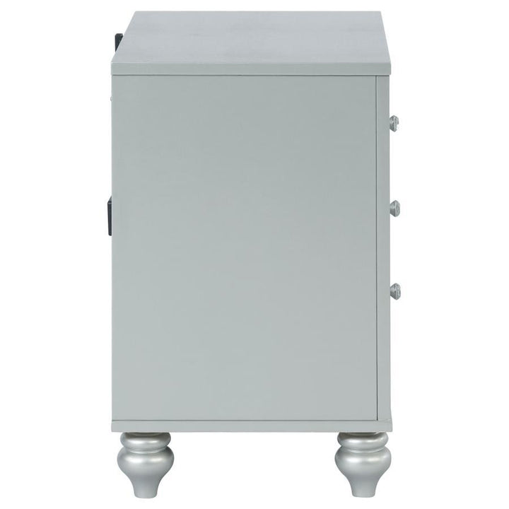 Gunnison - 2 - Drawer Nightstand - Silver Metallic Accent Nightstand modern furniture Contempo Furniture