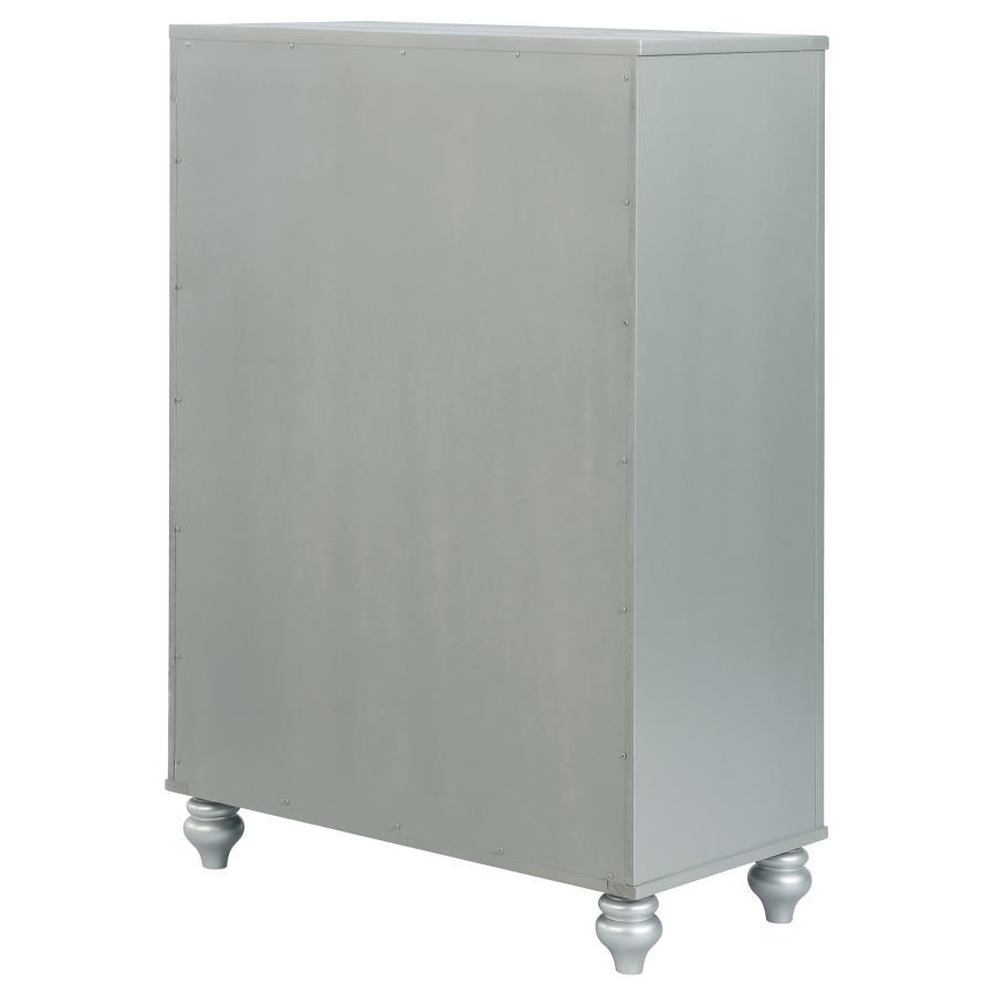 Gunnison - 5 - Drawer Bedroom Chest - Silver Metallic Accent Chest modern furniture Contempo Furniture