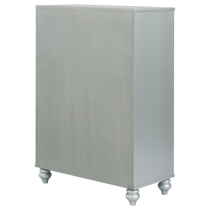 Gunnison - 5 - Drawer Bedroom Chest - Silver Metallic Accent Chest modern furniture Contempo Furniture