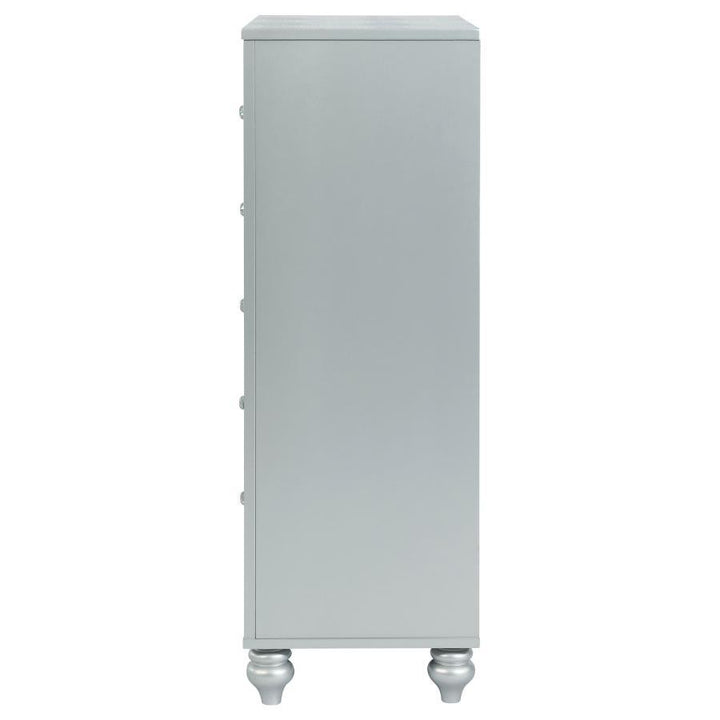 Gunnison - 5 - Drawer Bedroom Chest - Silver Metallic Accent Chest modern furniture Contempo Furniture