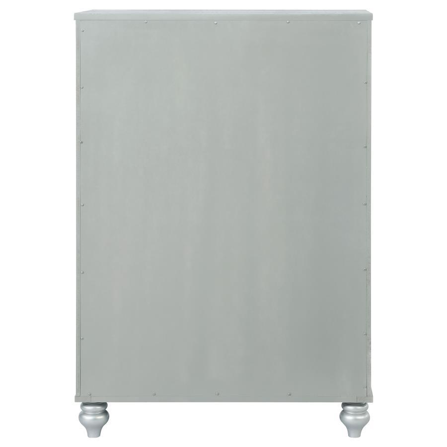 Gunnison - 5 - Drawer Bedroom Chest - Silver Metallic Accent Chest modern furniture Contempo Furniture