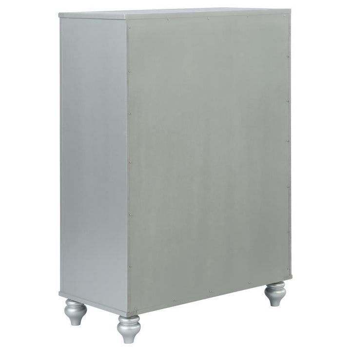 Gunnison - 5 - Drawer Bedroom Chest - Silver Metallic Accent Chest modern furniture Contempo Furniture