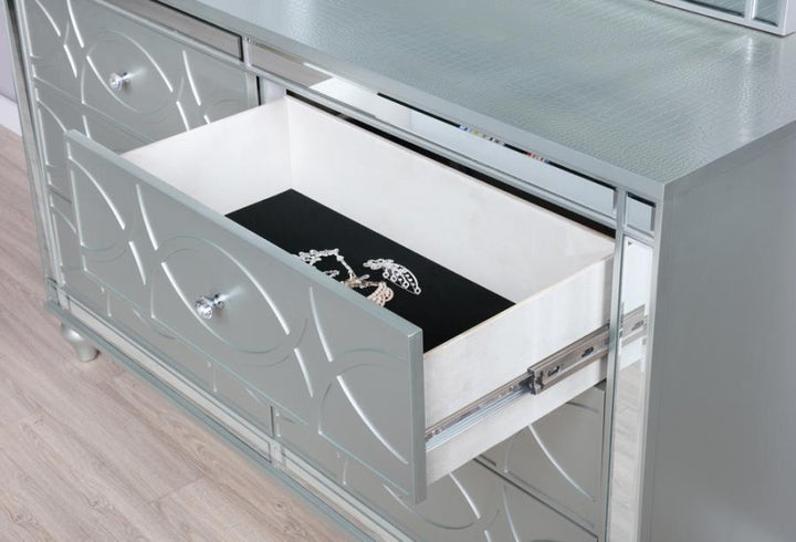 Gunnison - 6 - Drawer Dresser - Silver Metallic Dressers modern furniture Contempo Furniture