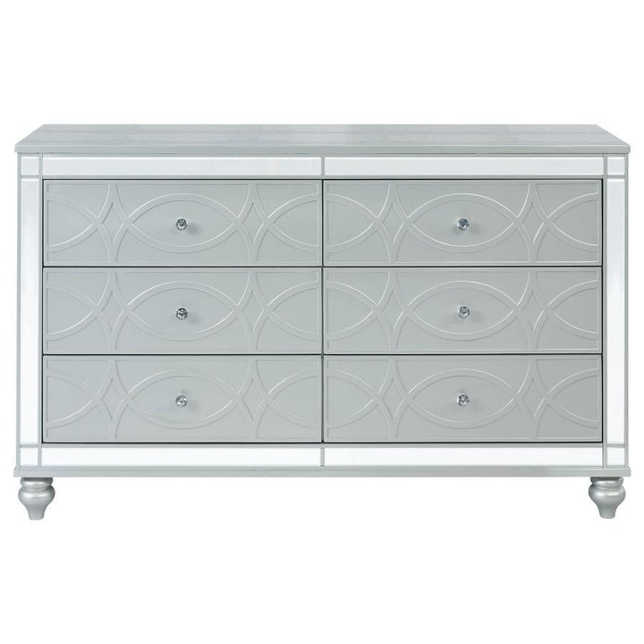 Gunnison - 6 - Drawer Dresser - Silver Metallic Dressers modern furniture Contempo Furniture