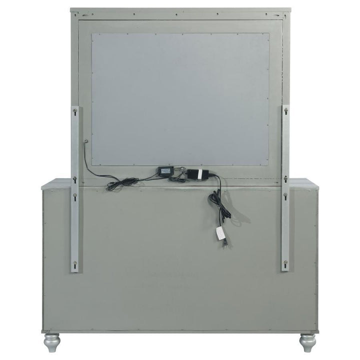 Gunnison - 6 - Drawer Dresser With Mirror - Silver Metallic Dresser &amp; Mirror modern furniture Contempo Furniture