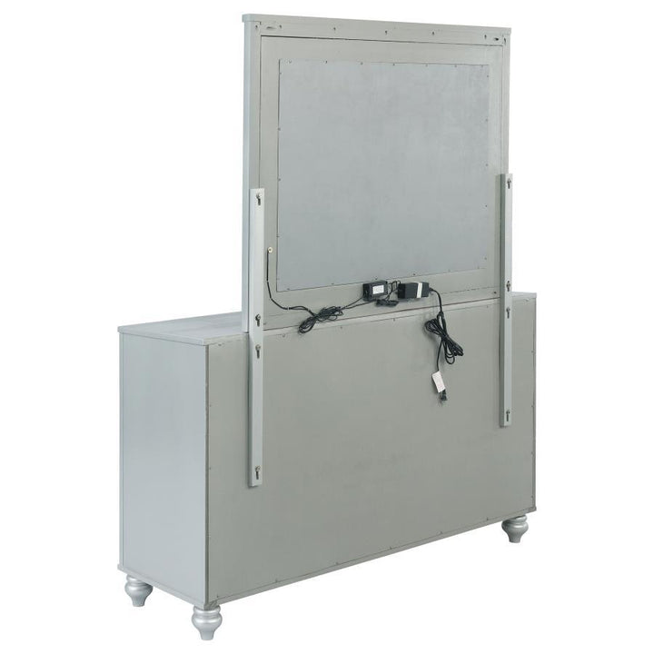 Gunnison - 6 - Drawer Dresser With Mirror - Silver Metallic Dresser &amp; Mirror modern furniture Contempo Furniture