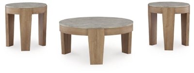 Guystone Table (Set of 3) - Light Brown Table Set modern furniture Contempo Furniture