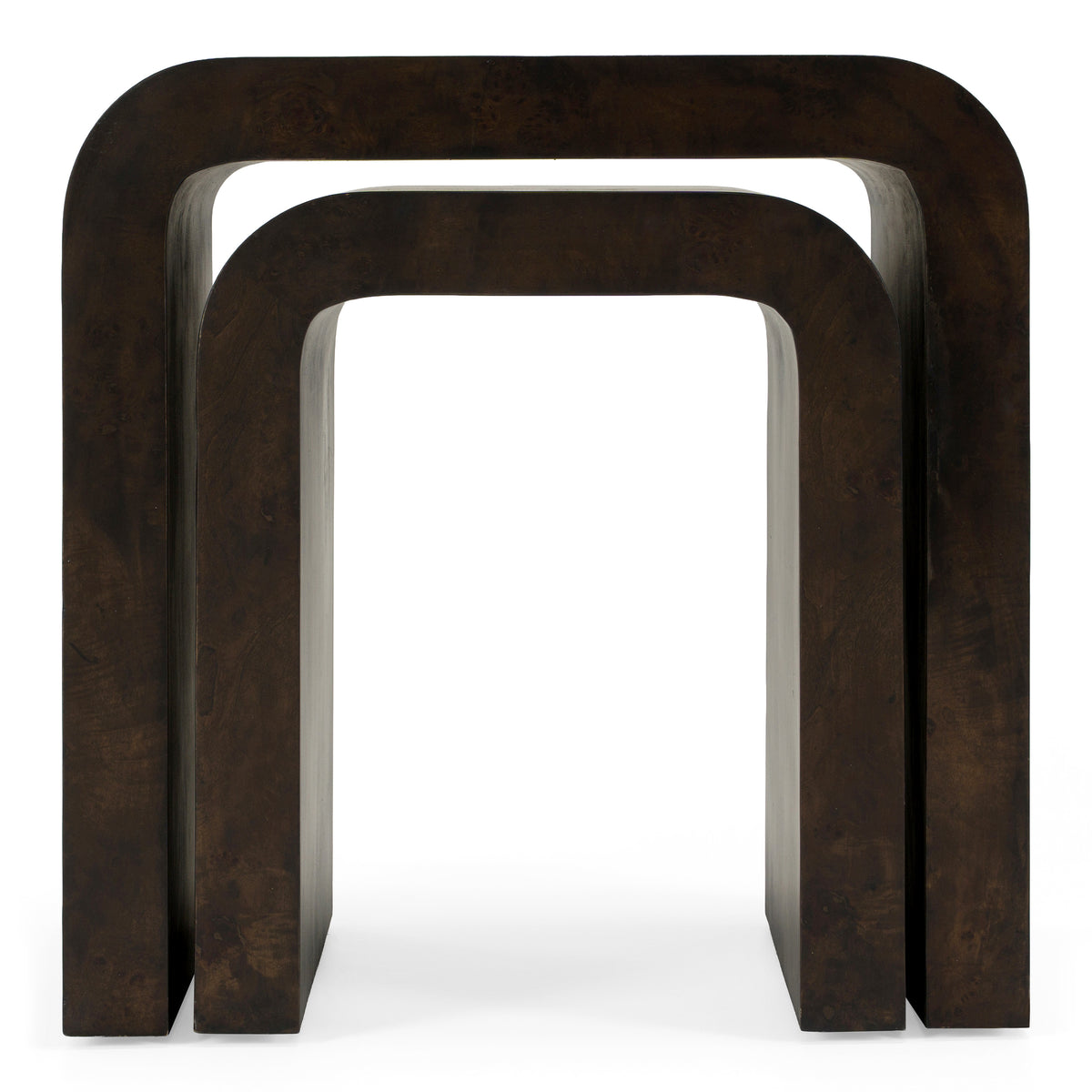 Guzman - Modern Dark Burl Nesting End Table Set