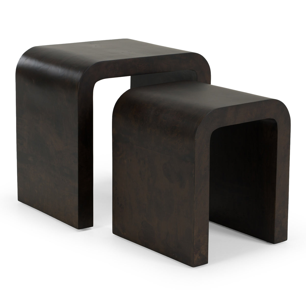 Guzman - Modern Dark Burl Nesting End Table Set