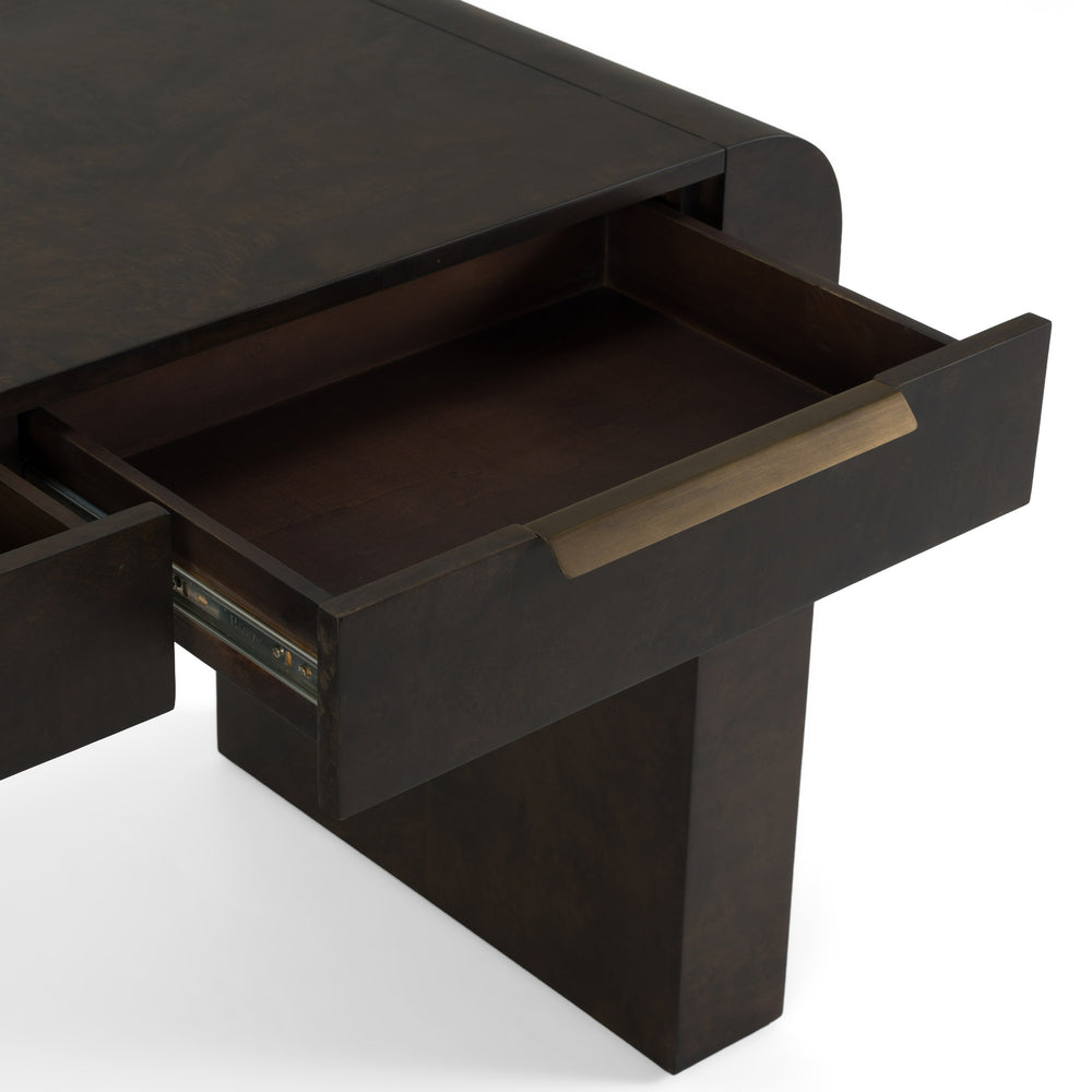 Guzman - Modern Dark Burl Writing Desk