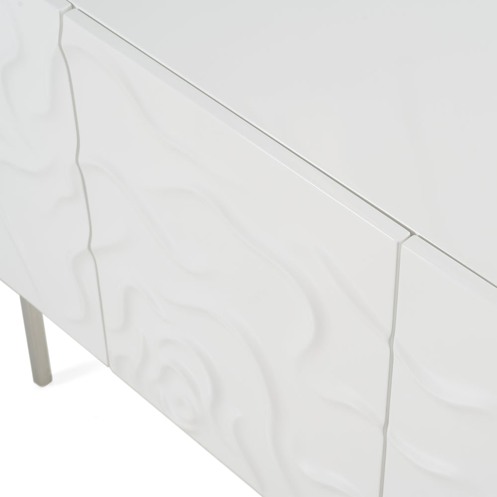 Gwen - Modern White High Gloss Buffet - View 8