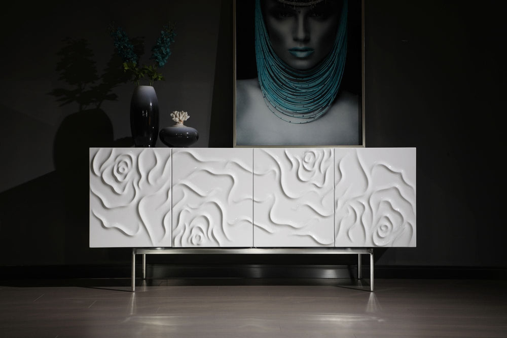 Gwen - Modern White High Gloss Buffet - View 2