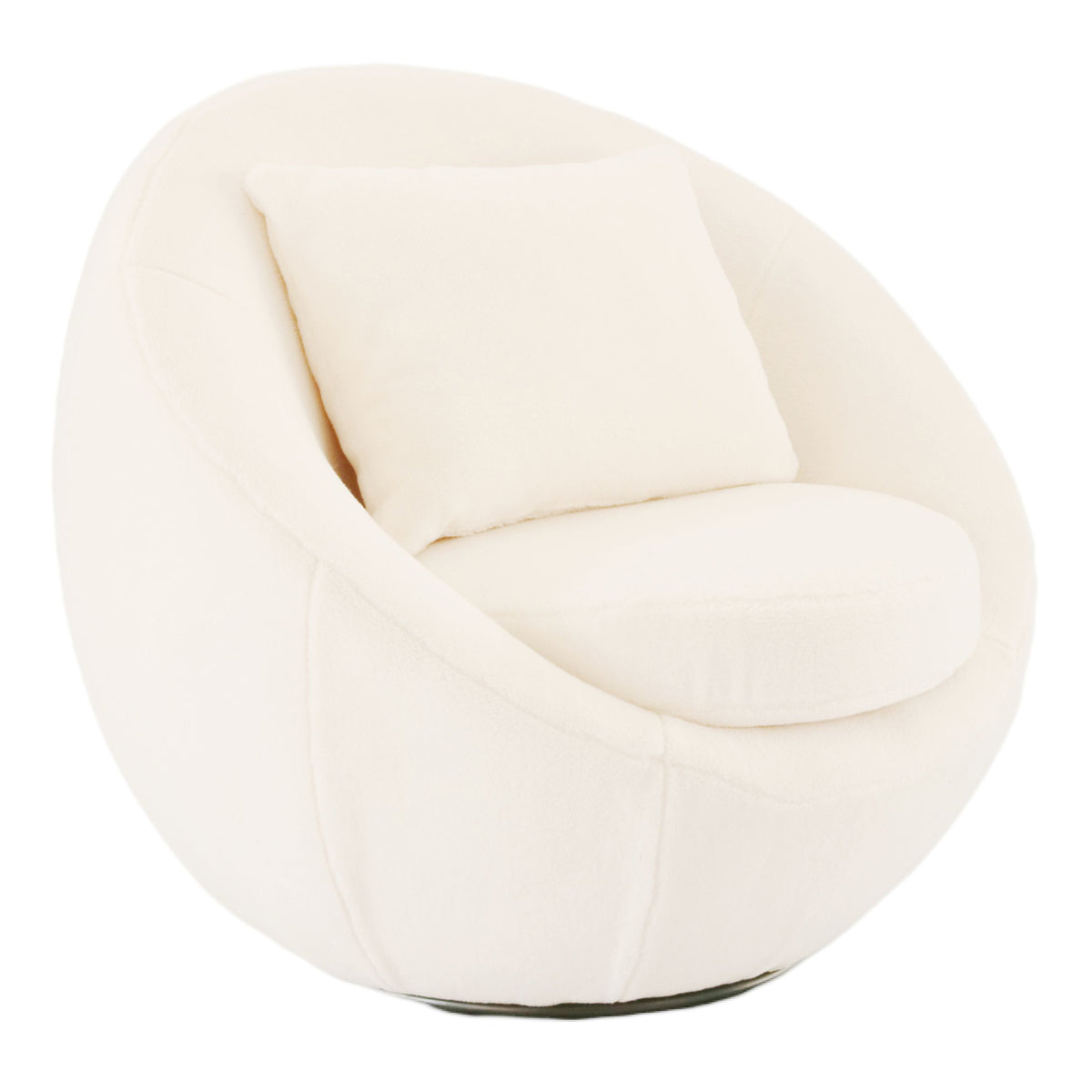 Gypsum - Modern White Swivel Accent Chair