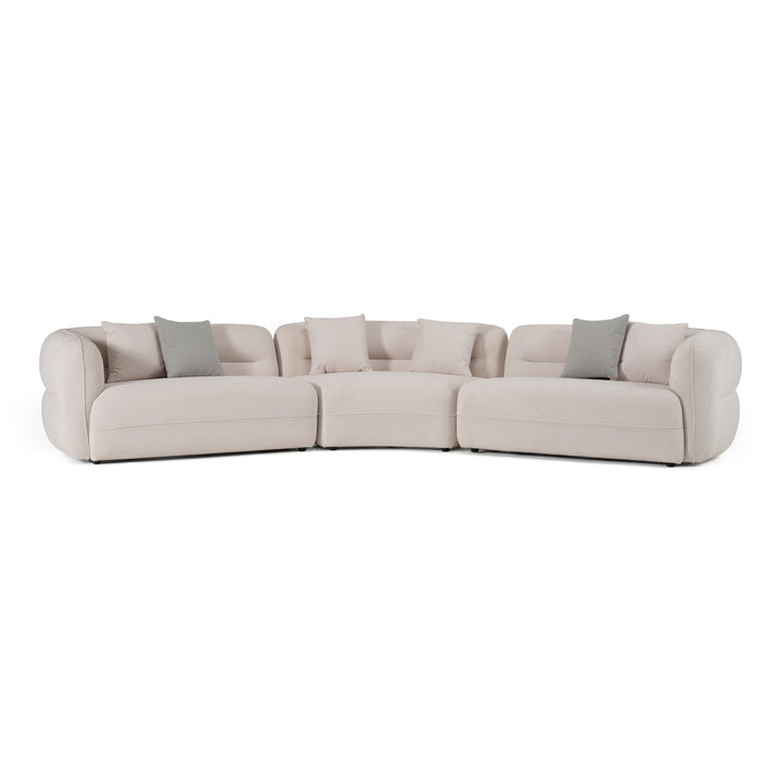 Nomad - Modern Off-White Fabric Curved Sectional Sofa