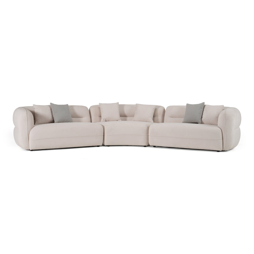 Nomad - Modern Off-White Fabric Curved Sectional Sofa
