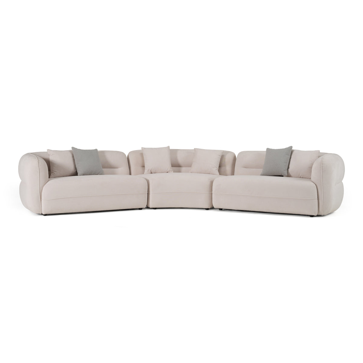 Nomad - Modern Off-White Fabric Curved Sectional Sofa