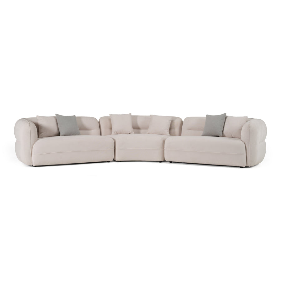 Nomad - Modern Off-White Fabric Curved Sectional Sofa