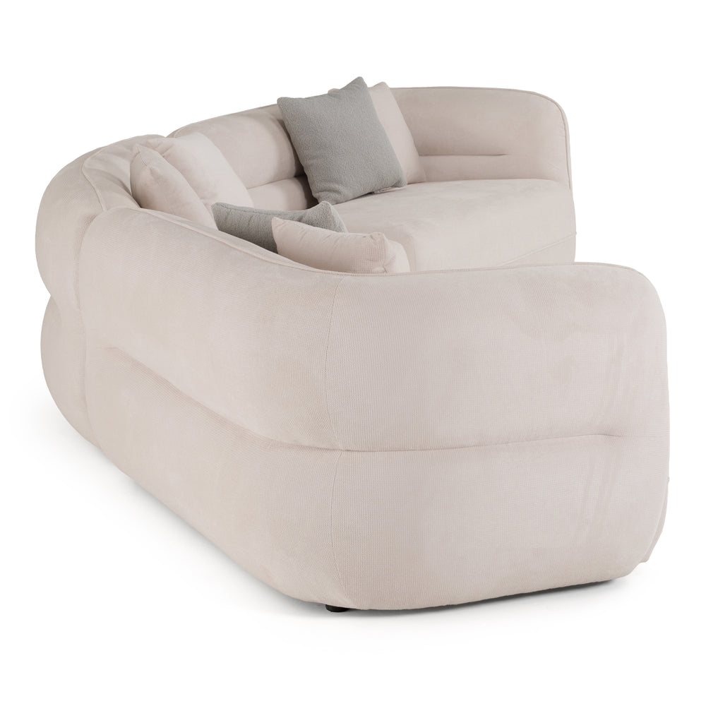 Nomad - Modern Off-White Fabric Curved Sectional Sofa - View 3