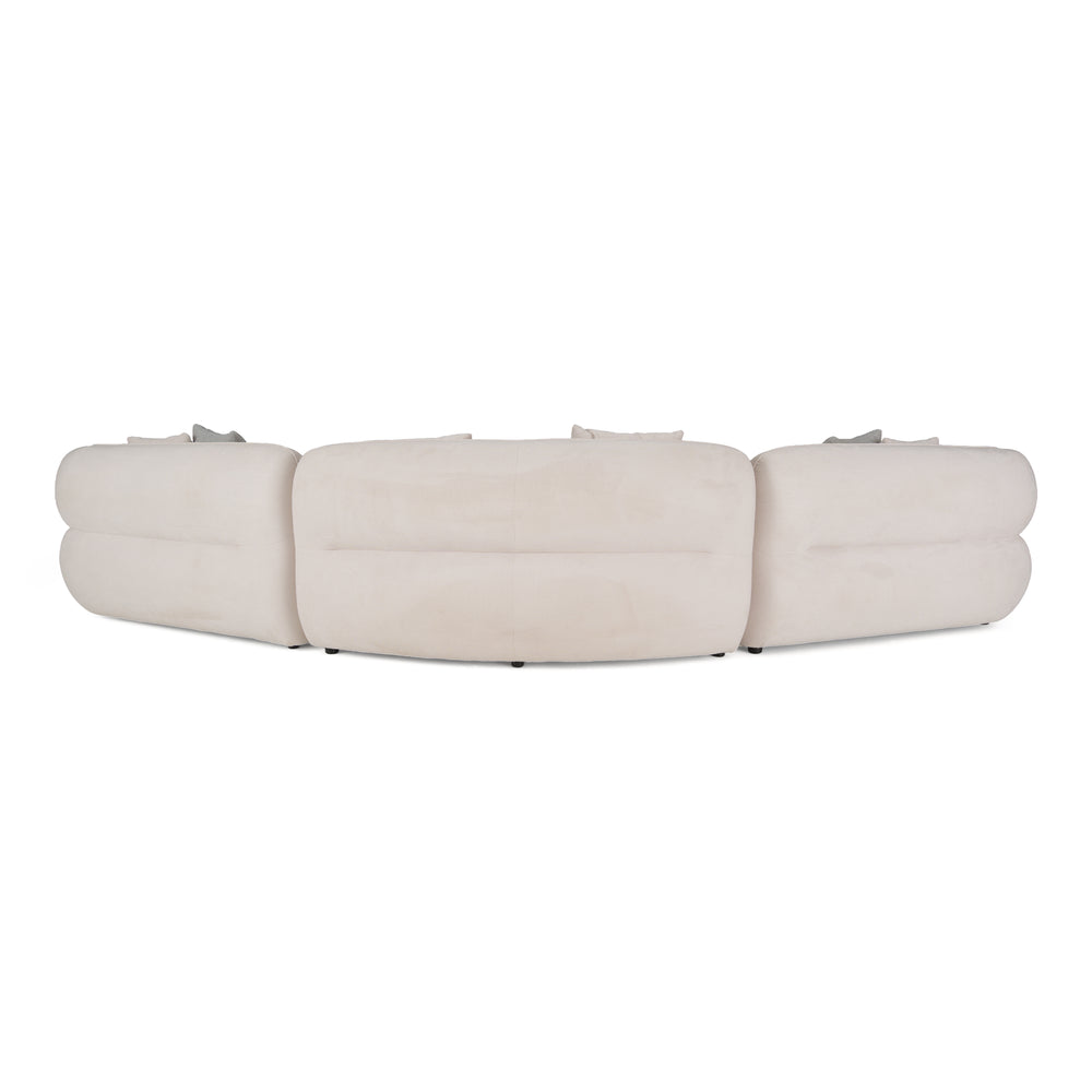 Nomad - Modern Off-White Fabric Curved Sectional Sofa - View 4