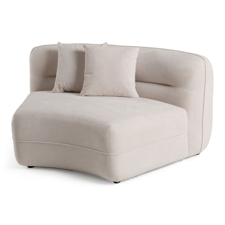 Nomad - Modern Off-White Fabric Curved Sectional Sofa