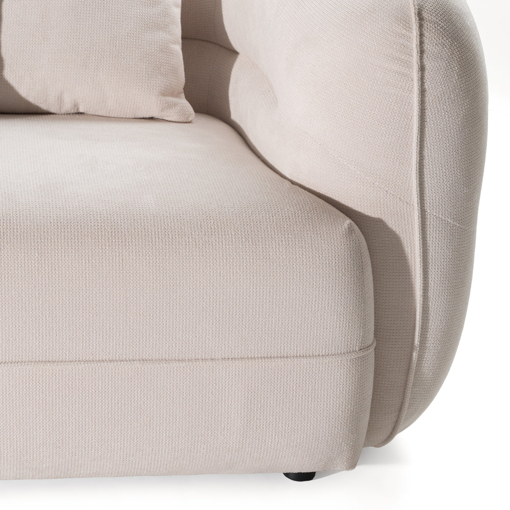 Nomad - Modern Off-White Fabric Curved Sectional Sofa - View 8