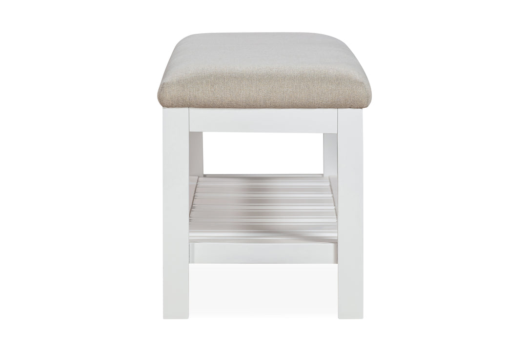 Modus Furniture Mgra88 Retreat Upholstered Wood Bench In Snowfall