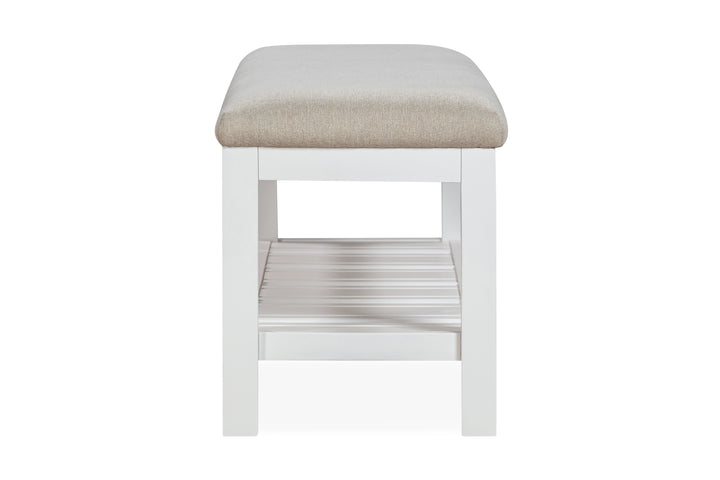 Modus Furniture Mgra88 Retreat Upholstered Wood Bench In Snowfall