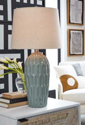 Hadbury Table Lamp (Set of 2) - Blue Table Lamp modern furniture Contempo Furniture