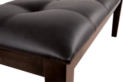 Haddigan Dining Bench - Dark Brown Upholstered Bench modern furniture Contempo Furniture