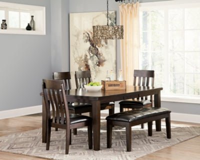 Haddigan Dining Extension Table - Dark Brown Dining Table with Extensions modern furniture Contempo Furniture