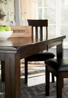 Haddigan Dining Extension Table - Dark Brown Dining Table with Extensions modern furniture Contempo Furniture