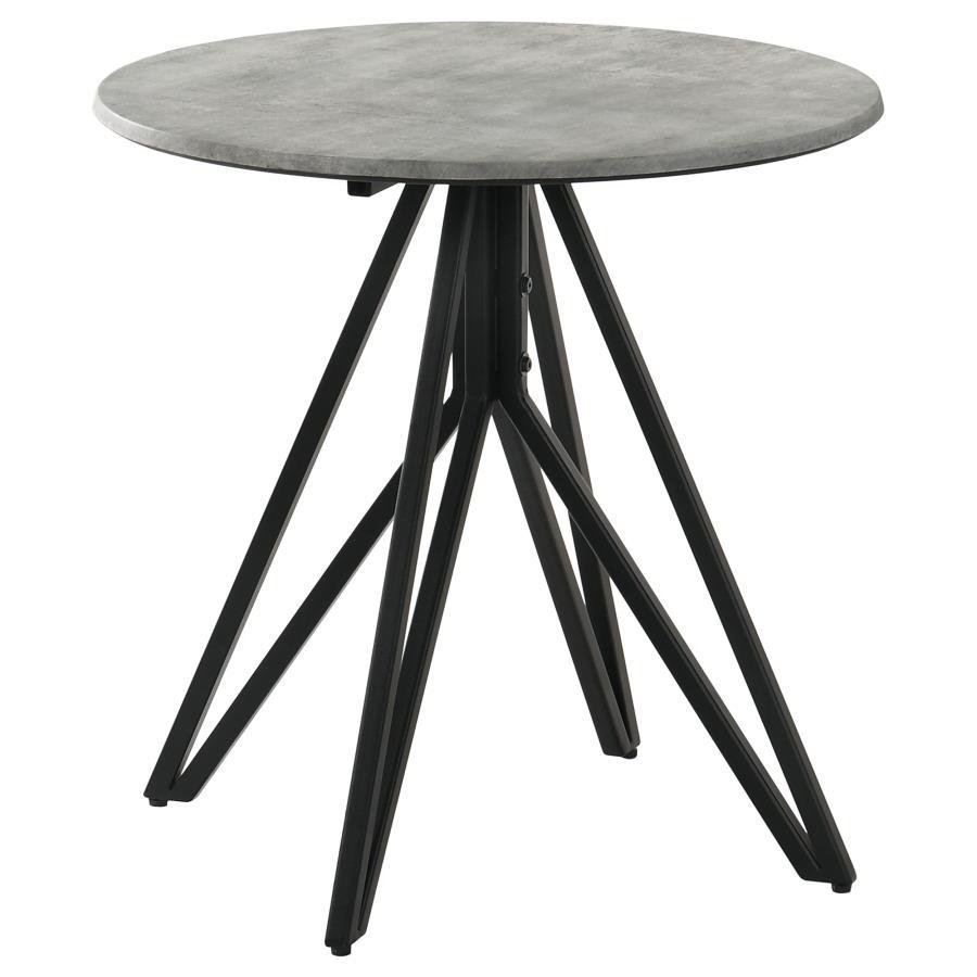 Hadi - 2 Piece Round Smarttop Coffee And End Table Set - Cement Table Set modern furniture Contempo Furniture