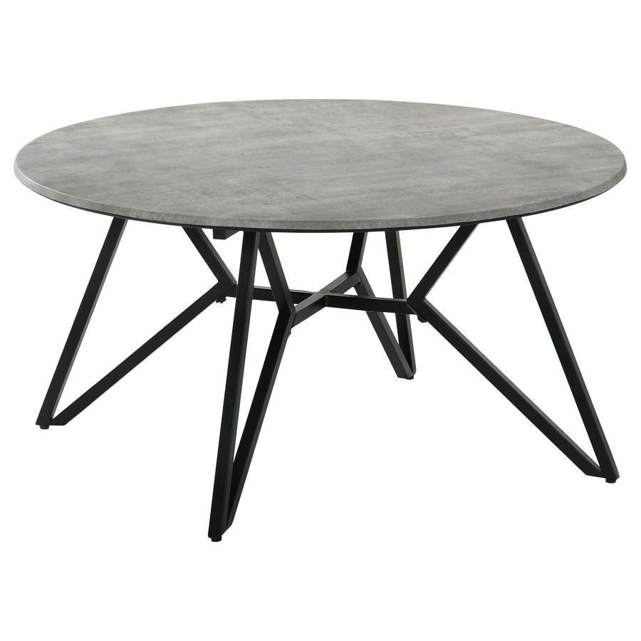 Hadi - 2 Piece Round Smarttop Coffee And End Table Set - Cement Table Set modern furniture Contempo Furniture