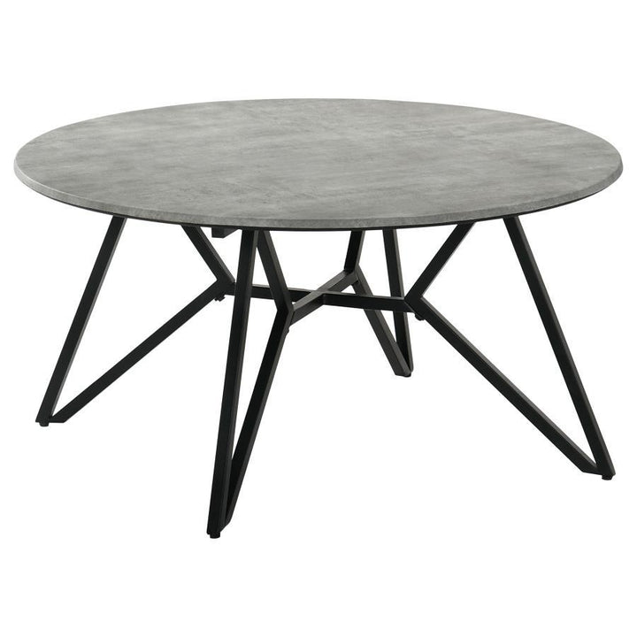 Hadi - 2 Piece Round Smarttop Coffee And End Table Set - Cement Table Set modern furniture Contempo Furniture
