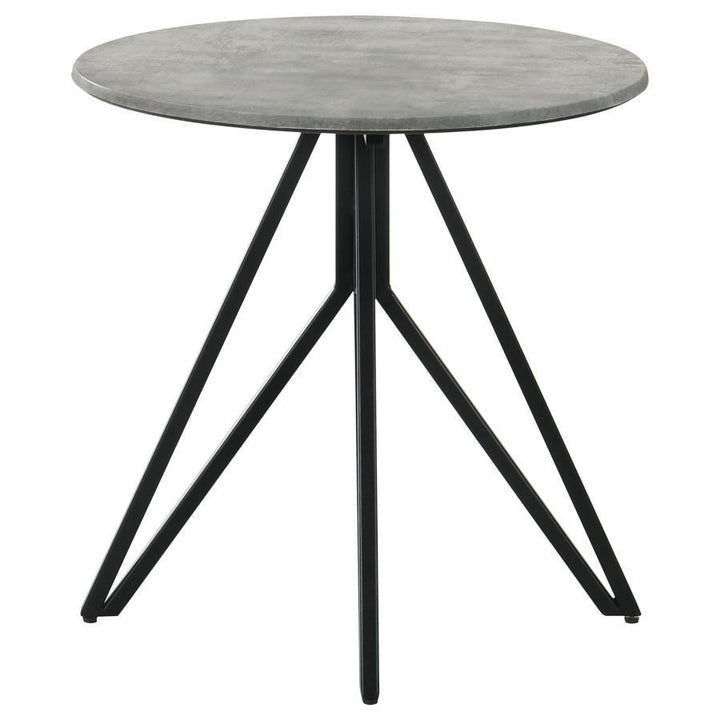 Hadi - 3 Piece Round Smarttop Coffee And End Table Set - Cement Table Set modern furniture Contempo Furniture