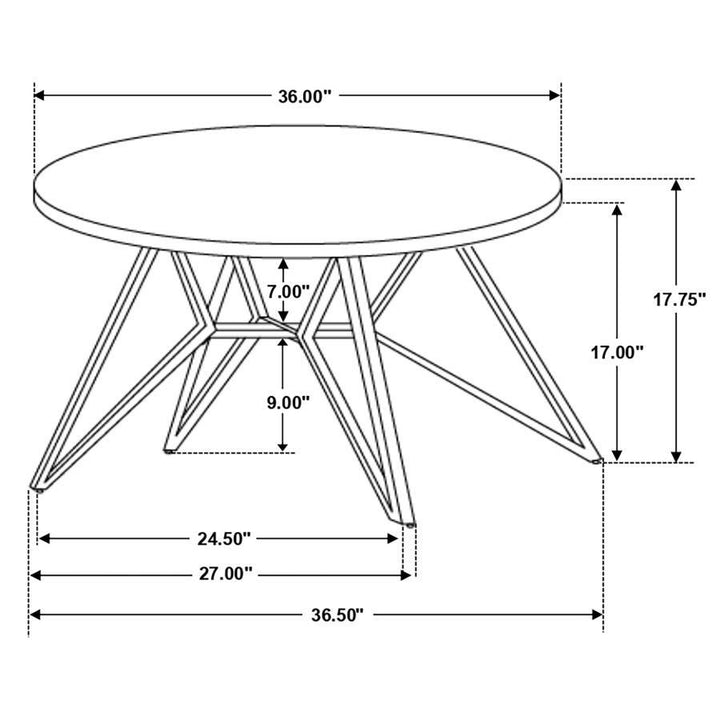 Hadi - 3 Piece Round Smarttop Coffee And End Table Set - Cement Table Set modern furniture Contempo Furniture