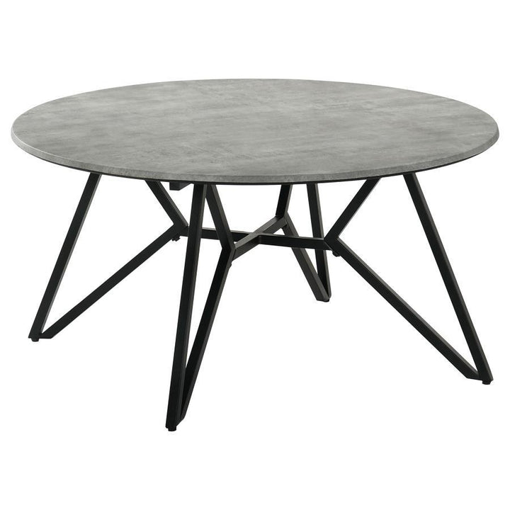 Hadi - Round Smart Top Coffee Table - Cement Coffee Table modern furniture Contempo Furniture