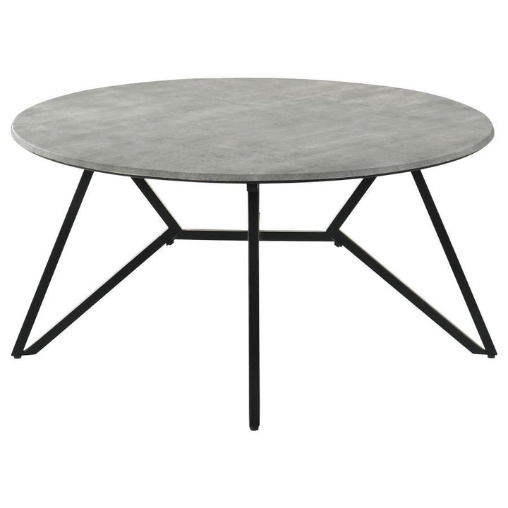 Hadi - Round Smart Top Coffee Table - Cement Coffee Table modern furniture Contempo Furniture