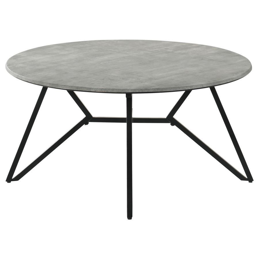 Hadi - Round Smart Top Coffee Table - Cement Coffee Table modern furniture Contempo Furniture