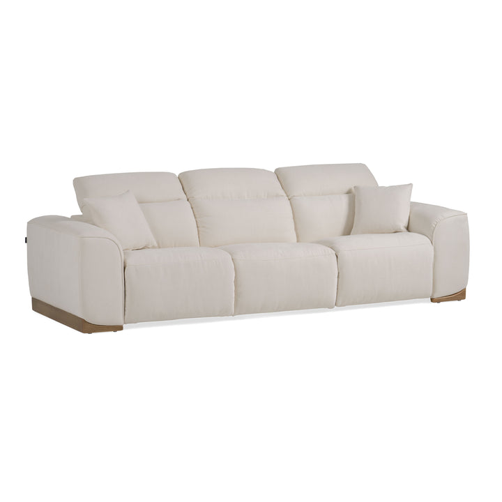 Hagerty - Modern Off-White Fabric Sofa With 2 Power Recliners