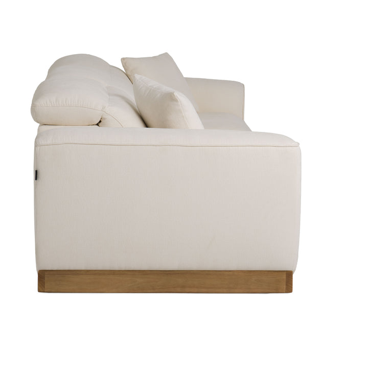 Hagerty - Modern Off-White Fabric Sofa With 2 Power Recliners