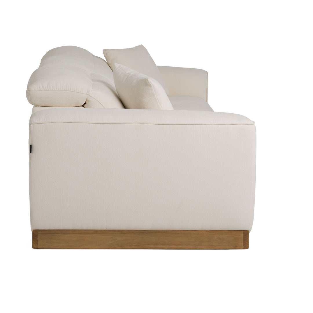 Hagerty - Modern Off-White Fabric Sofa With 2 Power Recliners