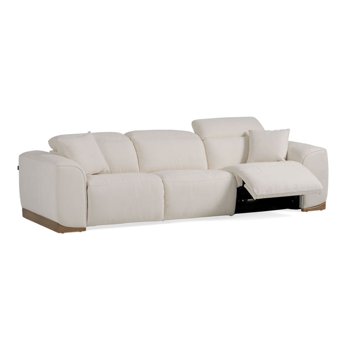 Hagerty - Modern Off-White Fabric Sofa With 2 Power Recliners