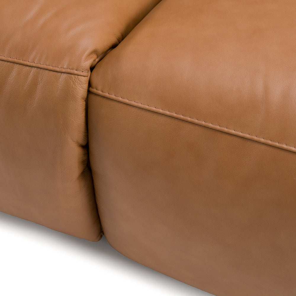Hagerty - Modern Brown Leather Sofa with 2 Power Recliners - View 7