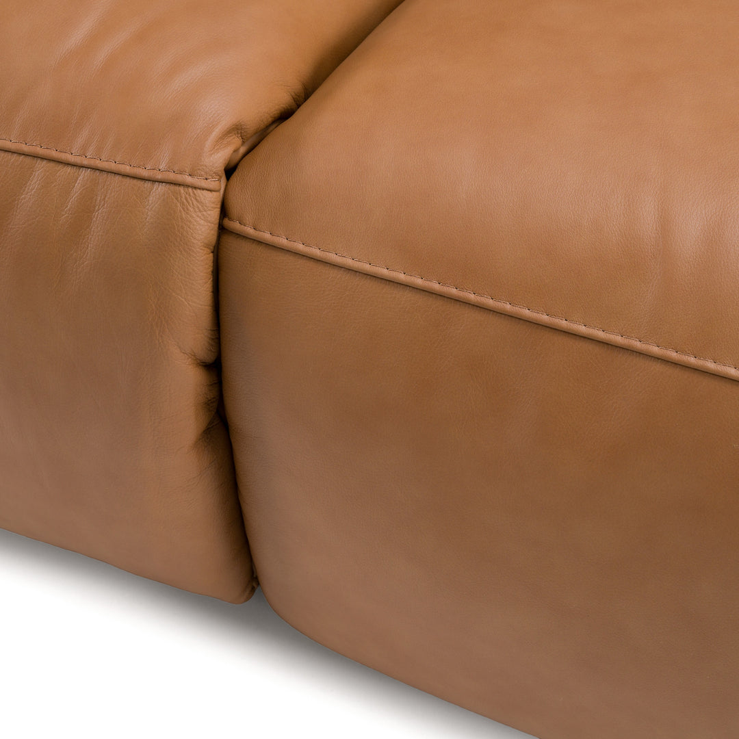 Hagerty - Modern Brown Leather Sofa with 2 Power Recliners