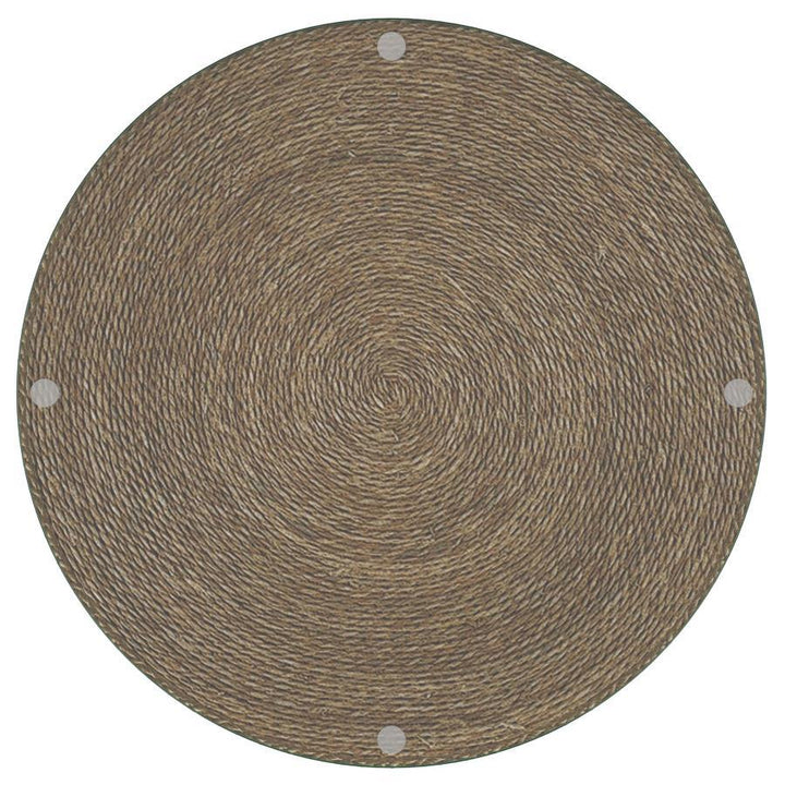 Halden - Round Woven Seagrass Accent Side Table - Light Brown Side Table modern furniture Contempo Furniture