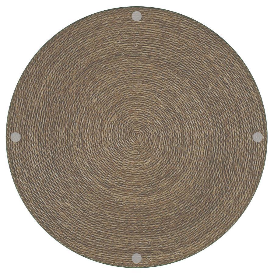 Halden - Round Woven Seagrass Accent Side Table - Light Brown Side Table modern furniture Contempo Furniture