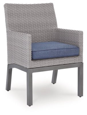 Half Moon Beach Outdoor Arm Chair with Cushion (Set of 2) - Blue Chair Set modern furniture Contempo Furniture